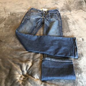 Ariat Real Jeans Womens 26L Bootcut Contrast Stitching Dark Wash Stretch Zip Fly